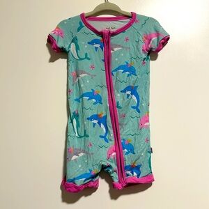 Little Sleepies Dancing Dolphins Shortie 6-12m